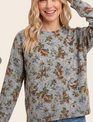 Staccato Vintage Floral Print Pull Over Sweater By: Staccato