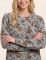 Staccato Vintage Floral Print Pull Over Sweater By: Staccato