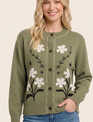 Staccato Floral Jacquard Button Down Cardigan By: Staccato