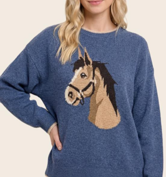 Staccato Horse Jacquard Pull Over Sweater By: Staccato