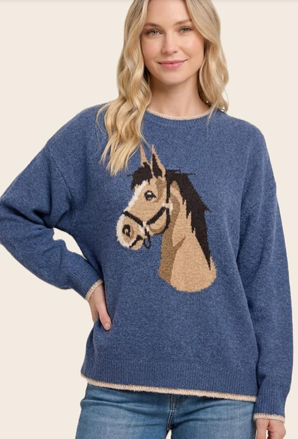 Staccato Horse Jacquard Pull Over Sweater By: Staccato