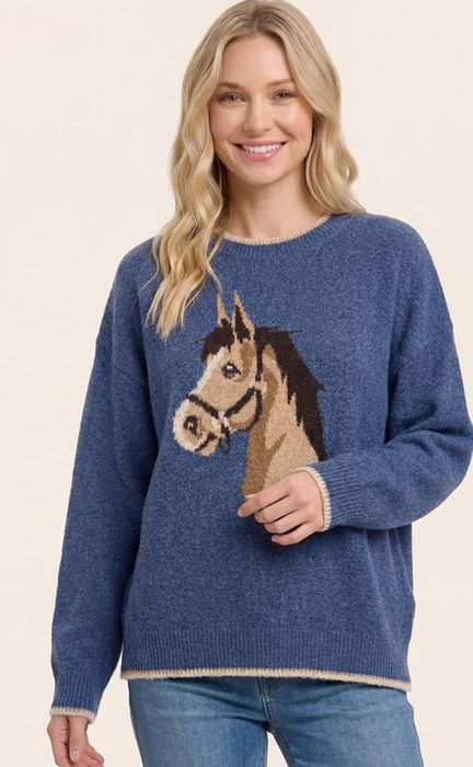 Staccato Horse Jacquard Pull Over Sweater By: Staccato