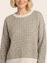 Staccato Textured Striped Crew Neck Pull Over Sweater By: Staccato