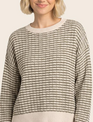 Staccato Textured Striped Crew Neck Pull Over Sweater By: Staccato