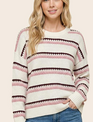 Staccato Tritone Stripe Pull Over Sweater By: Staccato (2-Colors)
