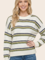 Staccato Tritone Stripe Pull Over Sweater By: Staccato (2-Colors)