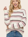 Staccato Tritone Stripe Pull Over Sweater By: Staccato (2-Colors)