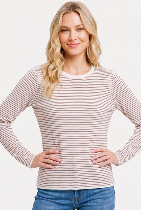 Staccato Copper Pin Striped Pull Over Sweater By: Staccato