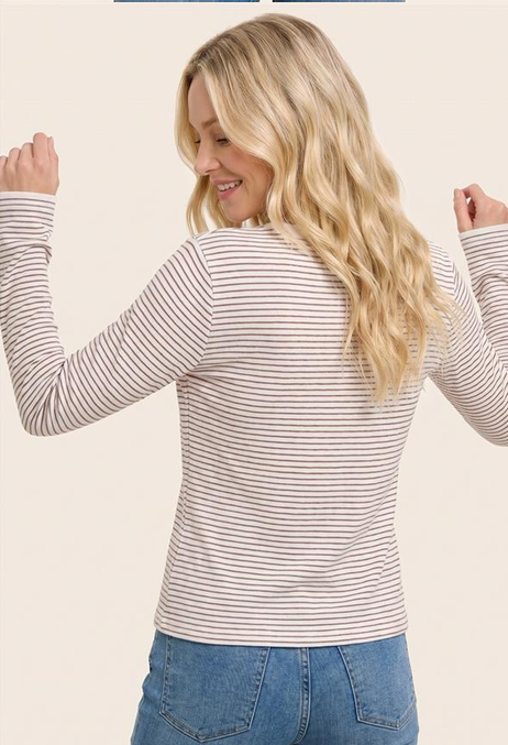 Staccato Copper Pin Striped Pull Over Sweater By: Staccato