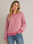 Staccato Two Tone Waffle Weave Striped Pull Over Sweater By: Staccato