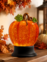 Prelit Swirling Glitter Pumpkin Globe