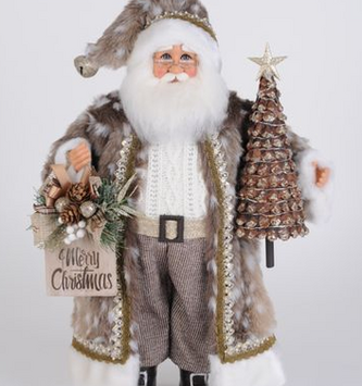 Lighted Natural Fawn Santa By: Karen Didion