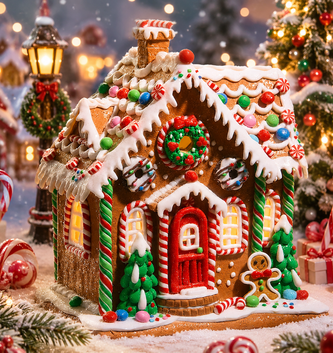 Sugar & Spice 10" Lighted Gingerbread House