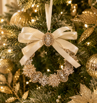 Vintage Brooch Wreath Ornament