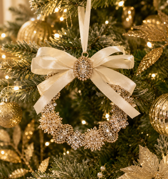 Vintage Brooch Wreath Ornament