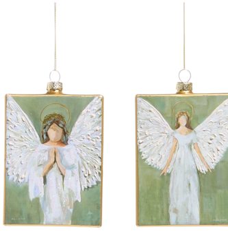 5" Glass Guardian Angel Ornament
