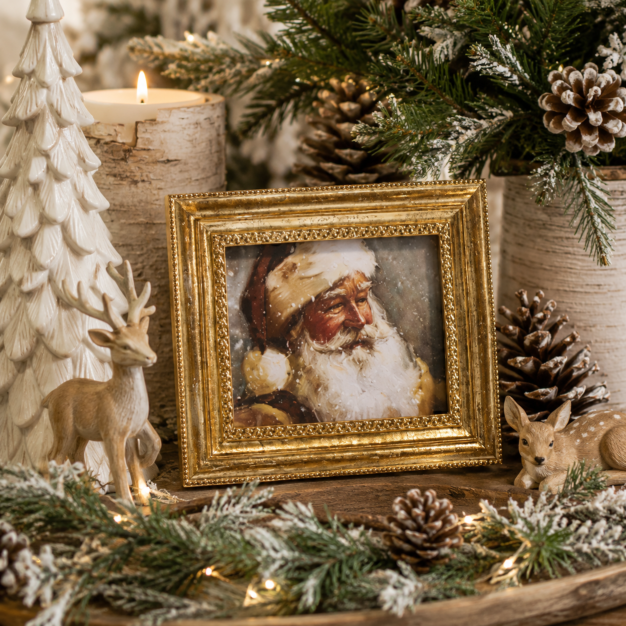 6" Gilded Christmas Framed Art