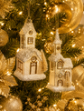 6.25" White Gold Church Ornament (2-Styles)