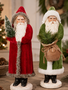 17.25" Vintage Velvet Santa (2-Colors)
