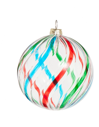 Glass Multicolor Stripe Ornament (3-Styles)