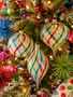 Glass Multicolor Stripe Ornament (3-Styles)
