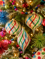 Glass Multicolor Stripe Ornament (3-Styles)