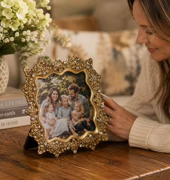 4.75 Golden Rhinestone Frame