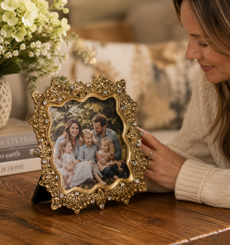 4.75 Golden Rhinestone Frame