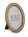 7" Golden Rhinestone Oval Frame