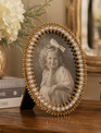 7" Golden Rhinestone Oval Frame