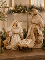 28.5" 3 Piece Natural Linen Holy Family