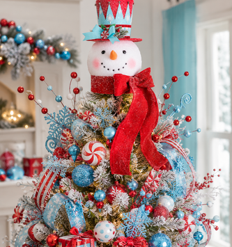 14" Whimsical Snowman Tree Topper