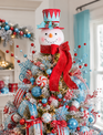 14" Whimsical Snowman Tree Topper