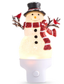 Swirling Glitter Snowman Night Light