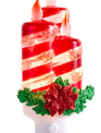 Swirling Glitter Peppermint Candle Night Light