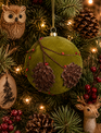 Mercury Glass Flocked Pinecone Ornament