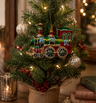 5.5" Glass Train Ornament