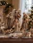 Set of 11 Natural Golden Edged Nativity