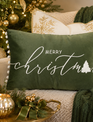Embroidered Green Pillow