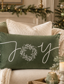 Embroidered Green Pillow