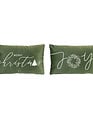 Embroidered Green Pillow