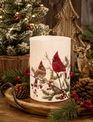 Winter Scene Double Cardinal Candle Holder