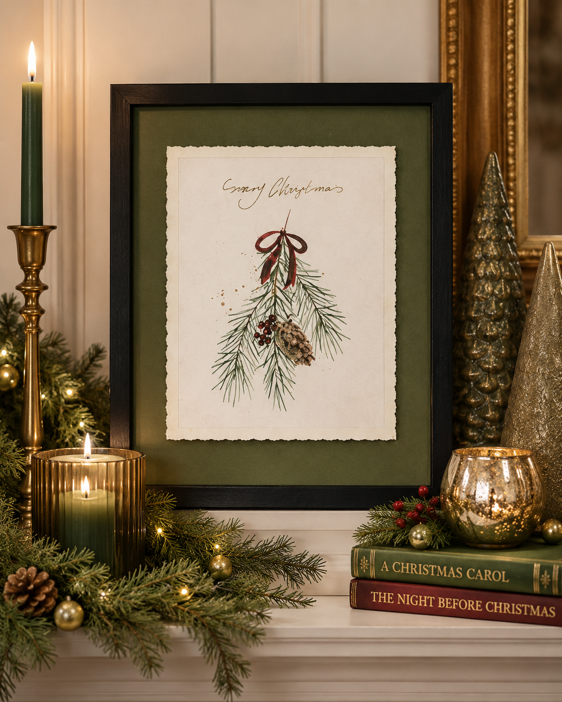 Merry Christmas Pine Print