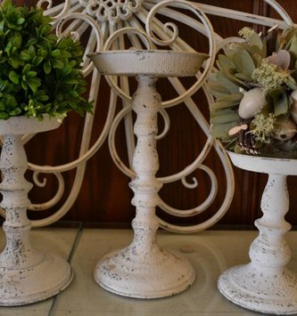 cream candle holders
