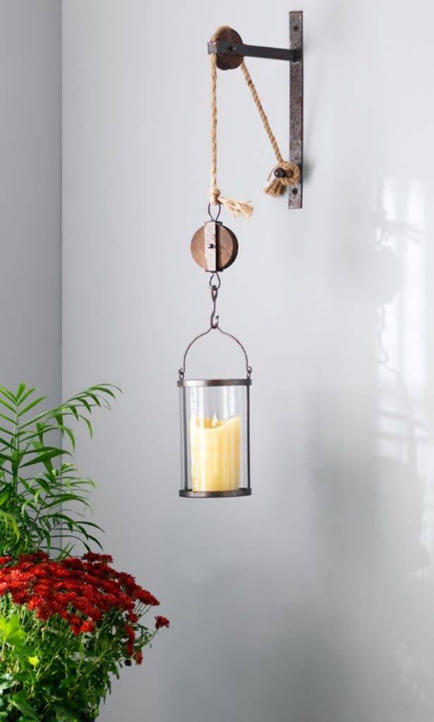 Pulley Mounted Glass Vase