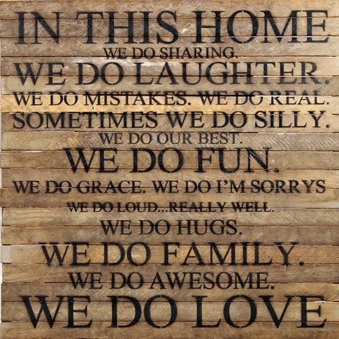 In This Home Reclaimed Pallet Sign