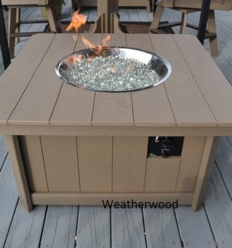 Enclosed Fire Pit Outdoor Table