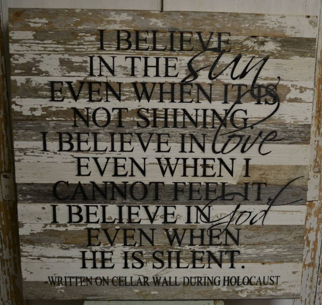 I Believe Holocaust Reclaimed Pallet Sign