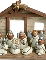 12-Piece Mini Resin Nativity Set with Creche