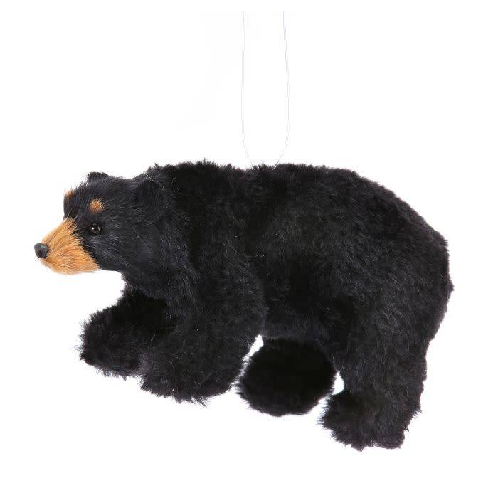 Furry Black Bear Ornament